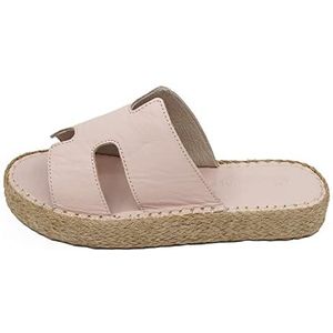 Bonateks Derbtrlk100272 Damessandalen met sleehak, beige, 37 EU, beige, 37 EU, Beige