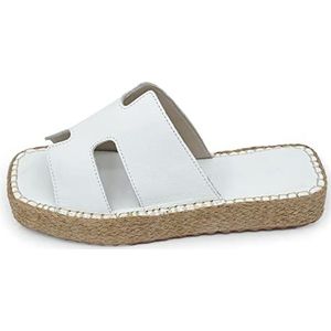 Bonateks FRRBTRLK100158, Wedge sandalen dames, wit, 38 EU, Wit, 38 EU