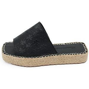 Bonateks FRRBTRLK100001 Damessandalen met sleehak, zwart, 36 EU, zwart, zwart.