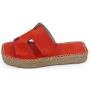 Bonateks Derbtrlk100185 damessandalen met sleehak, rood, maat 39, rood, 39,5 EU, Rood