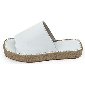 Bonateks FRRBTRLKY100210, Wedge damessandalen, wit, 40 EU, wit, 40 EU, Wit