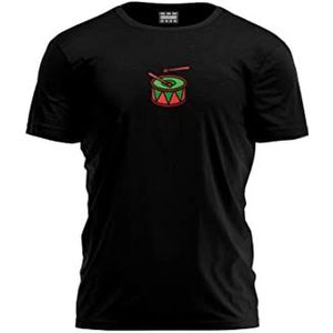 Bona Basics, Digitaal bedrukt basic T-shirt voor heren,% 100 katoen, zwart, casual, herenbovenstuk, maat: S, zwart, S