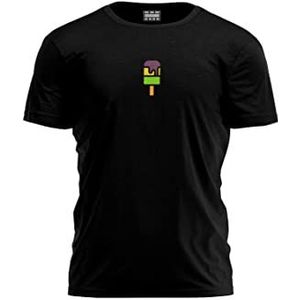 Bona Basics, Digitaal bedrukt basic T-shirt voor heren,% 100 katoen, zwart, casual, herenbovenstuk, maat: S, zwart, S