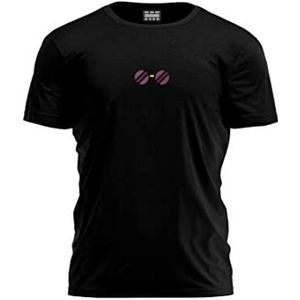 Bona Basics, Digitaal bedrukt basic T-shirt voor heren,% 100 katoen, zwart, casual, herenbovenstuk, maat: S, zwart, S