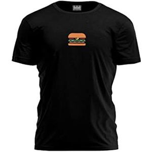 Bona Basics, Digitaal bedrukt basic T-shirt voor heren,% 100 katoen, zwart, casual, herenbovenstuk, maat: S, zwart, S