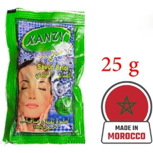 5x Kanzy - Savon Beldi - Sabon - Beldi - Zeep - Natuurlijk - Biologisch Marokkaanse Zwarte Zeep - Zwarte Zeep - Gezicht - Lichaam - 2 stuks - 50 gram