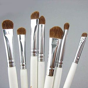 Makkelijk te gebruiken Professionele kwaliteit Cosmetic Beauty Tools Classic 7pcs borstels for make-up 100% Make-up Natural Animal Paard Pony Ogen borstel set JE07PY (Color : White)