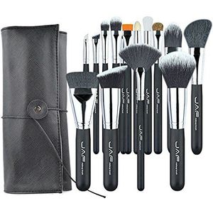 Makkelijk te gebruiken Professionele kwaliteit Cosmetic Beauty Tools 15 stuks/set professionele make-up borstels met verstelbare Leather Case Portable Holder Geschikt for reizen Super J1531YC-B