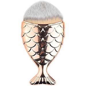Makkelijk te gebruiken Professionele kwaliteit Cosmetic Beauty Tools Mermaid Make-up Liquid Foundation Brush - Single Synthetic Rose Gold Fish Cream Make Up Brush