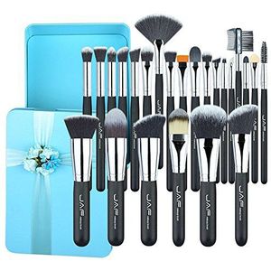 Makkelijk te gebruiken Professionele kwaliteit Cosmetic Beauty Tools Valentine's 24pcs Makeup Brushes Excellent Gift Synthetic Make Up Brush Set Green Box Verpakking for Make-up Lady # J2418GN-B