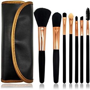 Makkelijk te gebruiken High Grade en Fashion 7 stuks Black Beginner make-up borstel set met Bag Beauty Make-up Gereedschap Beauty Brush Lip Brush Eye Shadow Brush