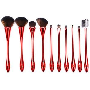 Makkelijk te gebruiken High Grade en Fashion 10 stuks kleine taille make-up borstel set Nylon Eye Shadow Foundation Powder Brush Makeup Makeup Tools for gezichtscontouren, Gemakkelijk te smeren, langz