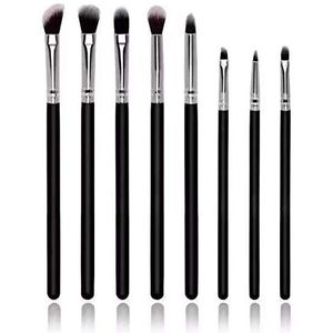 Makkelijk te gebruiken High Grade en Fashion 8 stuks zwarte make-up Goud Black Silver Eye Brush Set Beauty Tools Hoge kwaliteit Artificial Fiber Hair