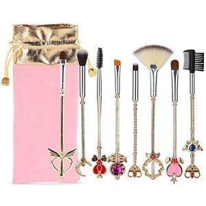 Makkelijk te gebruiken High Grade en mode Variety Sakura make-up borstel set schattig hart Schoonheidsmeisje Little Warrior Eye Shadow Eye Lip Brush Beauty Make-up Tool Geschikt for Facial Contour, la