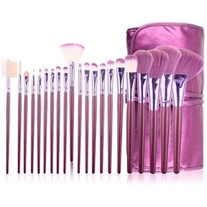 Makkelijk te gebruiken Mooi en Fashion 21 stuks Purple make-up borstel set Brush Beginner volledige set van Makeup Tools Repareren Hoogglans Blush Eyeshadow Powder Brush Zachte, sterke affiniteit, ste