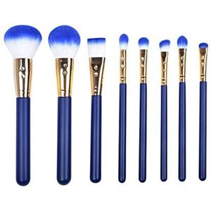 Makkelijk te gebruiken Mooi en Fashion 8 stuks diamant bezette Borstel van de Makeup Blue Beginner Gezicht Blush Loose Powder Eye Shadow Lip Brush Beauty Tools voelen zacht, sterke affiniteit, sterke