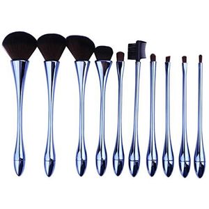 Makkelijk te gebruiken Professionele kwaliteit Cosmetische 10 stuks kleine taille Makeup Brushes Goblet make-up kwast Plating Handle Kleur haar make-up kwast Makeup Kit For Gezicht Contour Gemakkelijk