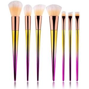 Makkelijk te gebruiken Professionele kwaliteit Cosmetische 7 stuks make-up kwasten Diamond Handle make-up kwast plastic handvat Make-up Kit Geschikt for gezicht Contours Gemakkelijk langzame afgifte n
