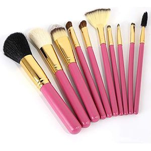 Makkelijk te gebruiken 10 stuks Animal Hair Makeup Brush 2019 New Rose Red Handle Gold Tube wol make-up borstel Make-up Tool Set for Facial Contour Gemakkelijk te smeren langzame afgifte niet gemakkel