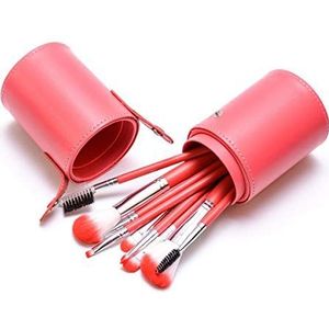 Makkelijk te gebruiken Professionele kwaliteit Cosmetische 10 stuks Oranje Rood make-up kwast Barrels Borstel van de Makeup Makeup Tools For gezichtscontouren, gemakkelijk te smeren, langzame afgifte,