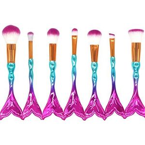 Makkelijk te gebruiken Professionele kwaliteit Cosmetische 7 stuks Mermaid Makeup Brushes Nieuwe make-up tools make-up set Brush Big Flat Fishtail Brush Schuine Delicate Brush