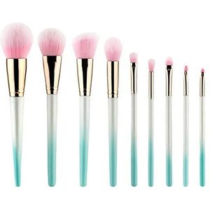 Makkelijk te gebruiken Professionele kwaliteit Cosmetische 9 stuks make-up borstel set Hart van het Meisje Pearlescent Gradient Paars Gezicht Blush oogschaduw Make-up Tool Geschikt for Facial Contour,
