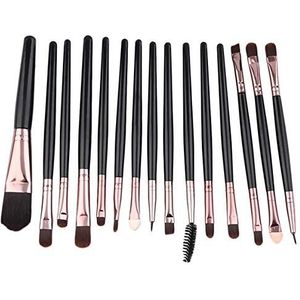 Makkelijk te gebruiken Professionele kwaliteit Cosmetische New 15 stuks make-up Brush Powder Tube Coffee Tube volledige set van make-up kwast Beginner (Color : Black)