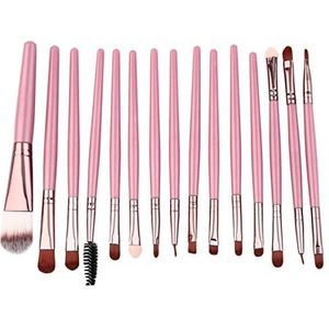 Makkelijk te gebruiken Professionele kwaliteit Cosmetische New 15 stuks make-up Brush Powder Tube Coffee Tube volledige set van make-up kwast Beginner (Color : Pink)