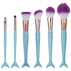 Makkelijk te gebruiken Professionele kwaliteit Cosmetische Mermaid make-up borstel set cosmetische Eye Shadow Brush Nylon Powder Foundation Brush Set Blush Brush [mode] Fishtail Shape.