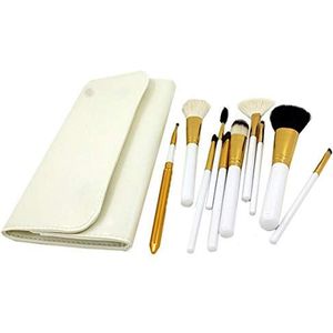 Makkelijk te gebruiken Professionele kwaliteit Cosmetische Make-up professionele make-up borstel set 10st wol make-up borstel + Pony Hair Makeup Tool Brush Rood handvat + Black Bag. (Color : White)