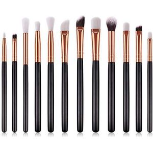 Makkelijk te gebruiken Professionele kwaliteit Cosmetische 12 stuks make-up Brushes Makeup Tools ogen Sets Skin Kleur Black Eye Shadow Brush Makeup (Color : Black)