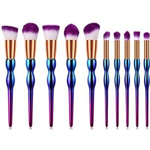 Makkelijk te gebruiken Professionele kwaliteit Cosmetische Multiple Ccombinations make-up kwast Sets, cosmetica, Kalebas Handle Vorm, door de mens veroorzaakte Fber zacht, make-up kit