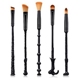 Makkelijk te gebruiken Professionele kwaliteit cosmetische 5 stuks make-up make-up kwasten Wand Eye Brush Black Silver Rose Gold Roze Haar Beauty Make-up Set (PATTERN : Wand black hook)