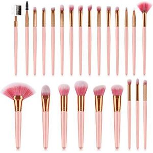 Makkelijk te gebruiken Professionele kwaliteit Cosmetische 24 stuks make-up borstel set waaiervormig Poederborstel Eye Shadow Brush houten handvat Pink Gold Make-up Tool.