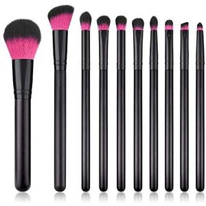 Makkelijk te gebruiken Professionele kwaliteit Cosmetische Multifunctioneel 10 make-up kwasten Zwart Paars Haar Set Beauty Tools Makeup Tools New Super zacht en glad met name geschikt for beginners