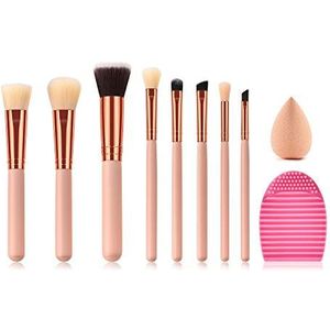 Makkelijk te gebruiken Professionele kwaliteit Cosmetische 8 stuks make-up Brushes Beauty Tools Pink Gold Waterdruppels Rookwolken Wassen Egg Combinatie polijsten, vlekken, Concealer - hoge kwaliteit