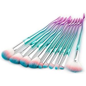 Makkelijk te gebruiken Professionele kwaliteit Cosmetische 10 stuks make-up borstels Mooie Benen Sets Makeup Tools nieuwe sets Borstels make-up Polijsten, Spotting, Concealer hoge kwaliteit kunststof