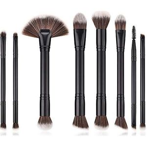 Makkelijk te gebruiken Professionele kwaliteit Cosmetische 8 stuks make-up Borstels Sets Scatter Borstels Oogschaduw Borstels Double Head Brush Makeup Tools hoge kwaliteit kunststof Compact Bristle