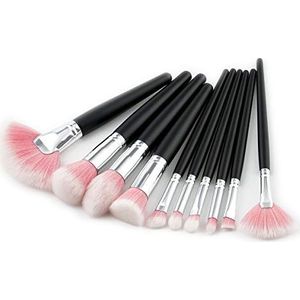 Makkelijk te gebruiken Professionele kwaliteit Cosmetische 10 stuks make-up Brushes Beauty Tools Sets Fan Borstels Scatter Borstels Blackwood Makeup Brushes Soft makkelijk mee te nemen