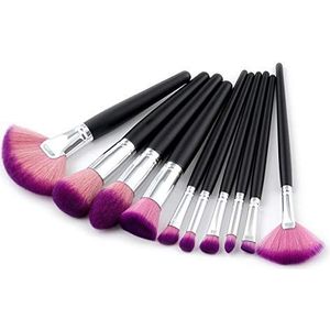 Makkelijk te gebruiken Professionele kwaliteit Cosmetische 10 stuks make-up Brushes Beauty Tools Sets Fan Borstels Scatter Borstels Blackwood Makeup Brushes Soft makkelijk mee te nemen