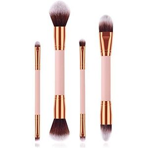 Makkelijk te gebruiken Professionele kwaliteit cosmetische 4 make-up kwasten Brush High-end Pink Double Beauty Tools make-up borstel set Soft Hair