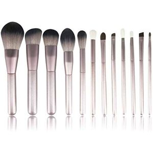 Makkelijk te gebruiken Professionele kwaliteit Cosmetische 12 stuks Nylon make-up borstel set volledige set van make-up tools oogschaduw brush Blush Brush Loose Powder Brush Super Fine borstelharen