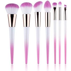 Makkelijk te gebruiken Professionele kwaliteit Cosmetische 7 stuks Gradient Makeup Brushes White Gradient Portable plastic handvat Make-up Kit For Profiel van het Gezicht Gemakkelijk langzame afgifte
