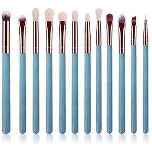 Makkelijk te gebruiken Professionele kwaliteit Cosmetische 12 stuks blauwe make-up borstel set Eye Brush Eye Shadow Brush wenkbrauw borstel Set Professional Beauty Tools