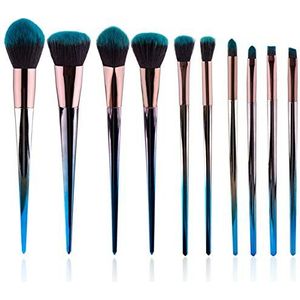 Makkelijk te gebruiken Professionele kwaliteit Cosmetische 10 stuks Grijsblauw Gradient Diamond handvat Brush Makeup Brush Makeup Makeup Kit For Gezicht Contour Gemakkelijk langzame afgifte niet gemak