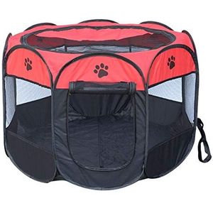 PetSupplies Hondenspecifiek Duurzame Mode Oxford doek Waterproof Dog Tent Foldable achthoekige Outdoor Pet Fence, S, Grootte: 73 x 73 x 43cm Veilig en comfortabel (Color : Red)