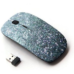 KawaiiMouse [ Optische 2.4G draadloze muis] Glitter Zilver Sprankelend Bling Platina