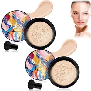 Whalegrass Air Cushion Cc Cream,Mushroom Head Air Cushion Cc Cream,Whale Grass Make Up,Whalegrass Cc Cream,3 In 1 Air Cushion Waterproof Foundation Cc Cream,Whalegrass Concealer (Natural*2)