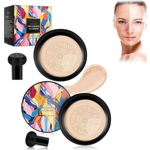 Whalegrass Air Cushion Cc Cream,Mushroom Head Air Cushion Cc Cream,Whale Grass Make Up,Whalegrass Cc Cream,3 In 1 Air Cushion Waterproof Foundation Cc Cream,Whalegrass Concealer (2 Pcs)