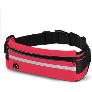 MJ Sports Heuptas - Waist Bag - Hardlopen - Hardloopriem - Telefoonhouder - Running Belt - Unisex - Rood - One Size